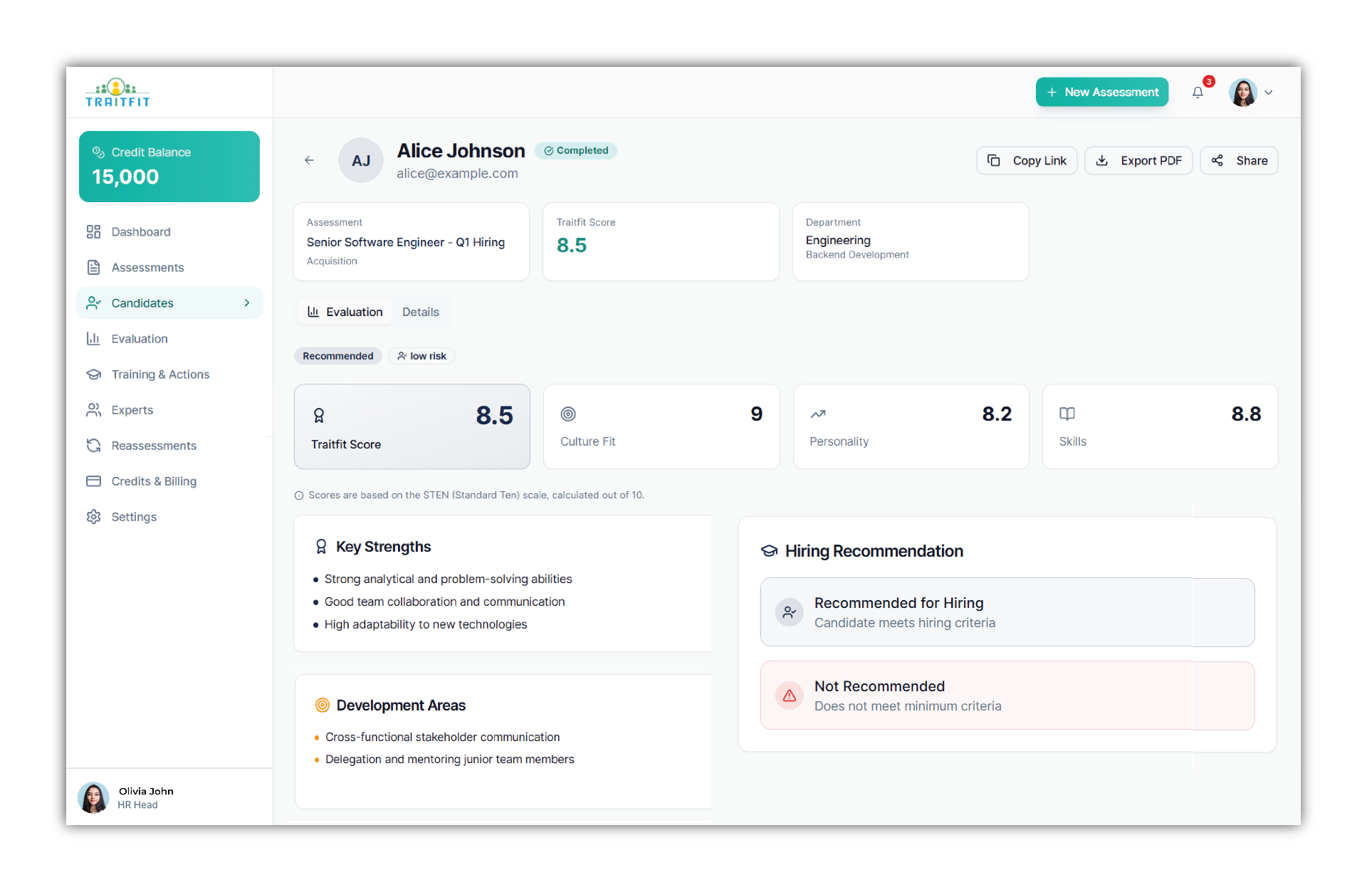 Traitfit Candidate Reports - Comprehensive Candidate Reports